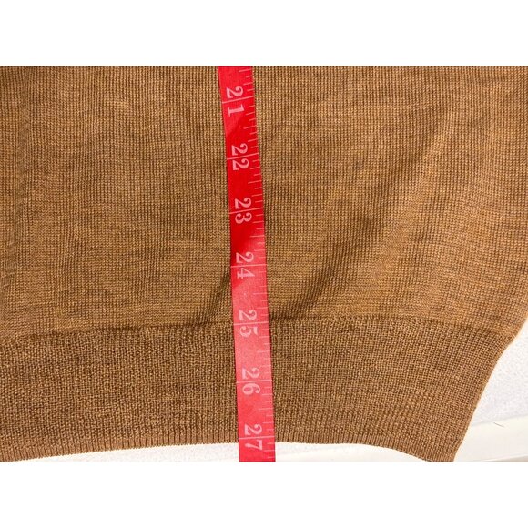 J.Crew Men's 100% Merino Wool V-Neck Sweater Medium M Classic Tan Camel brown - Picture 6 of 10